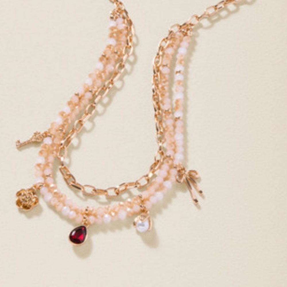 NEW Francesca's Collections Gold Ivory Charm Necklace $35